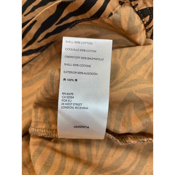 ANTHROPOLOGIE NWT! MAEVE GEMINI TIGER PRINT SHIRT BROWN/BLACK DRESS SIZE 2 - Picture 4 of 5